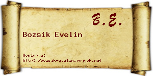 Bozsik Evelin névjegykártya
